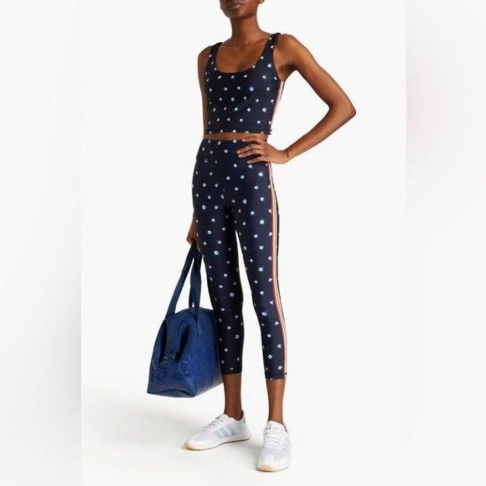 The Upside Shibori Spot Midi Printed Legging Varsity Stripe Workout Tights